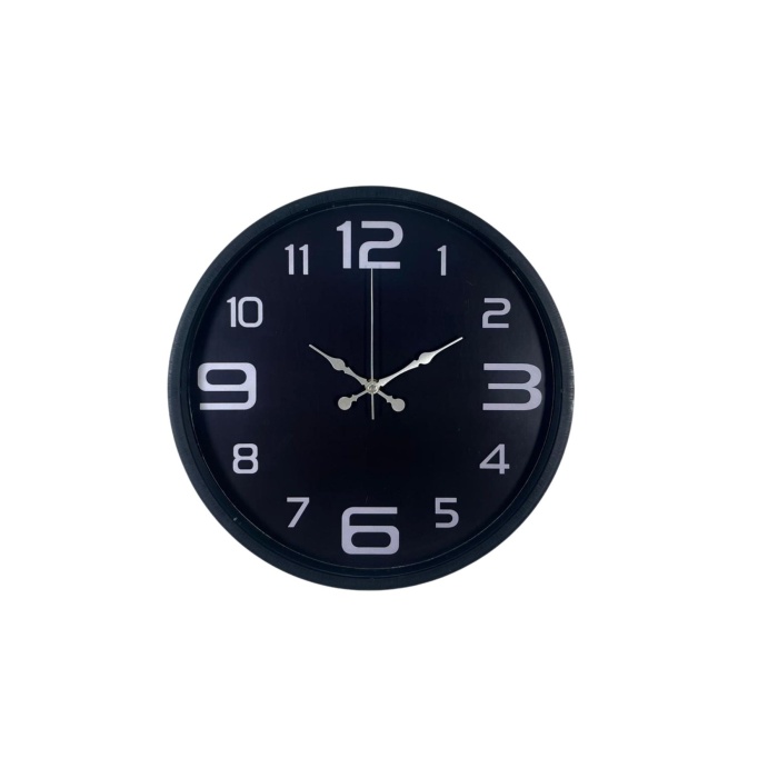 Siyah Modern 36 Cm Duvar Saati