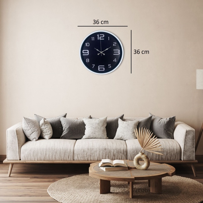 Beyaz Şık 36 Cm Duvar Saati