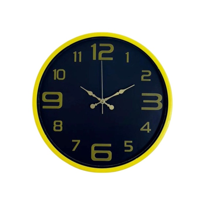 ® Yeni Ürün 36 Cm Sarı Gold Rakamlı Duvar Saati