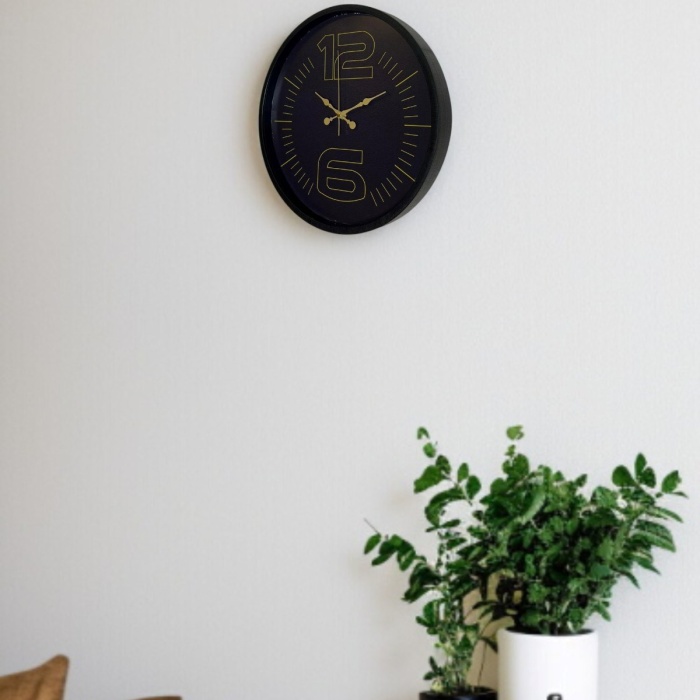 ® Yeni Ürün 36 Cm Siyah Dekoratif Duvar Saati