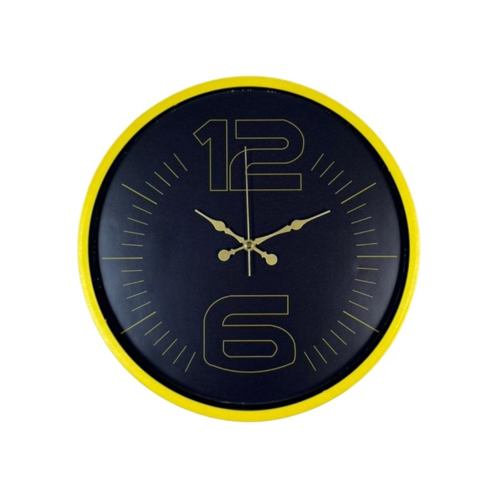 ® Yeni Ürün 36 Cm Sarı Dekoratif Duvar Saati