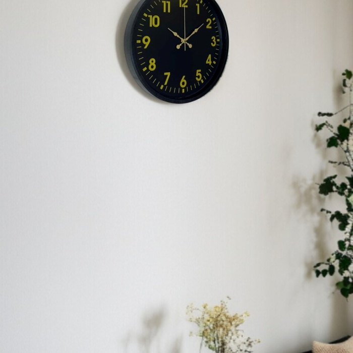 ® Yeni Ürün 36 Cm Siyah Standart Duvar Saati