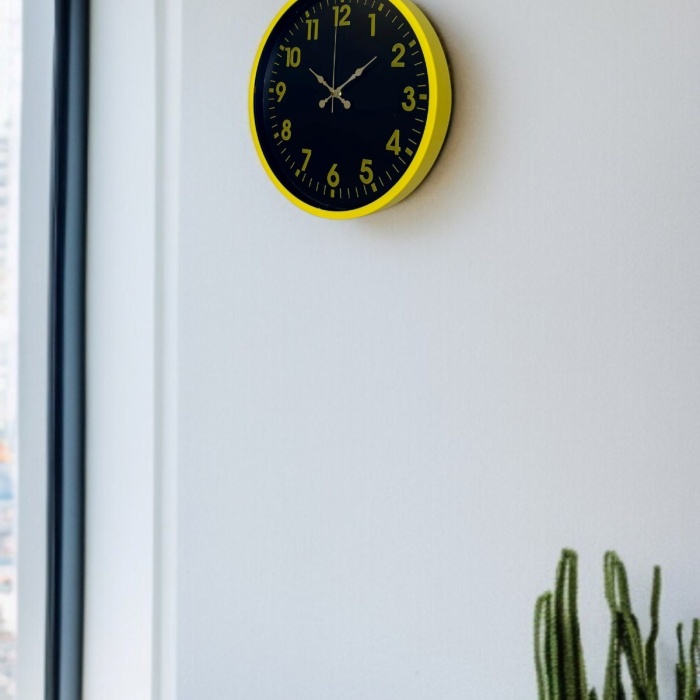 ® Yeni Ürün 36 Cm Sarı Standart Duvar Saati