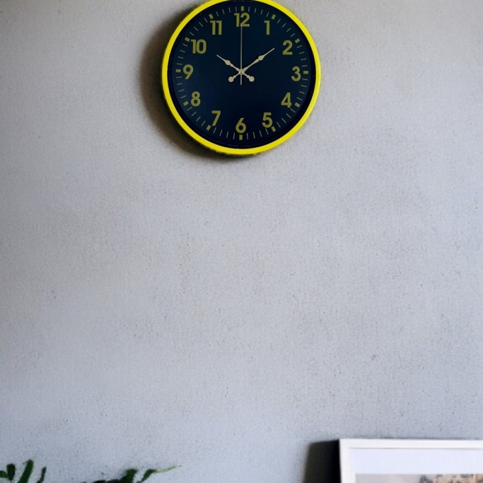 ® Yeni Ürün 36 Cm Sarı Standart Duvar Saati