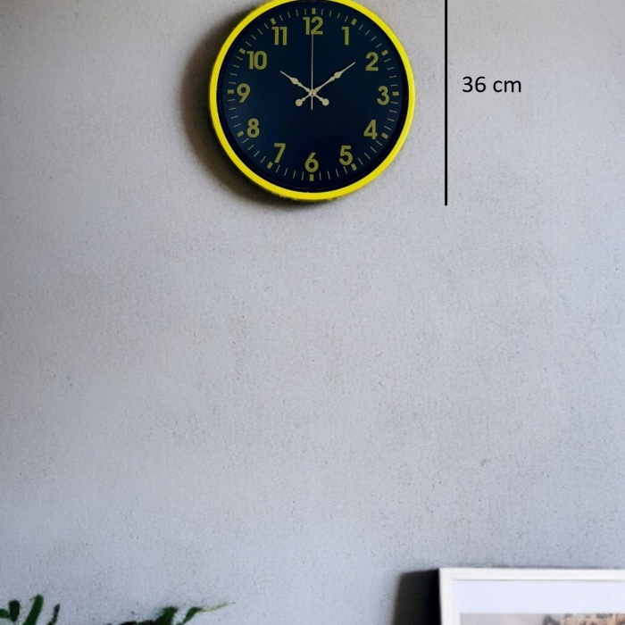 ® Yeni Ürün 36 Cm Sarı Standart Duvar Saati