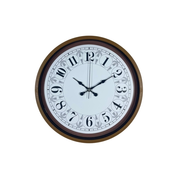 Kahverengi Motifli 36 Cm Duvar Saati
