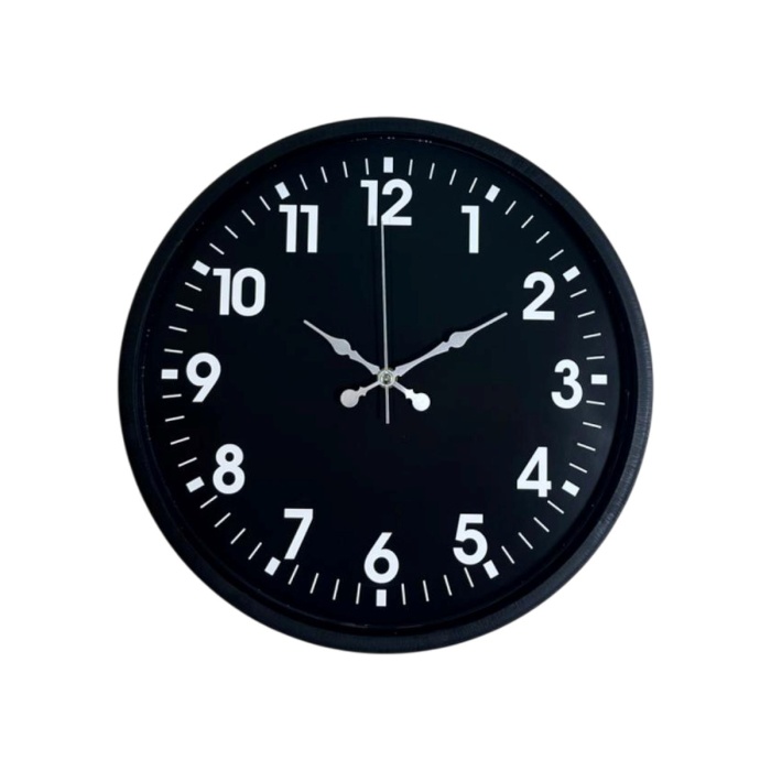 ® Yeni Ürün 36 Cm Siyah Modern Duvar Saati