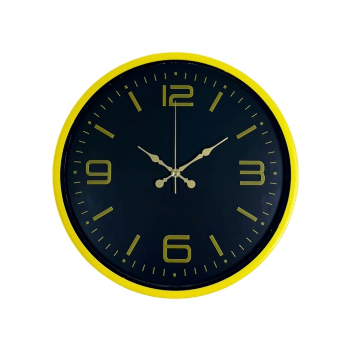 ® Yeni Ürün 36 Cm Sarı Dekoratif Duvar Saati
