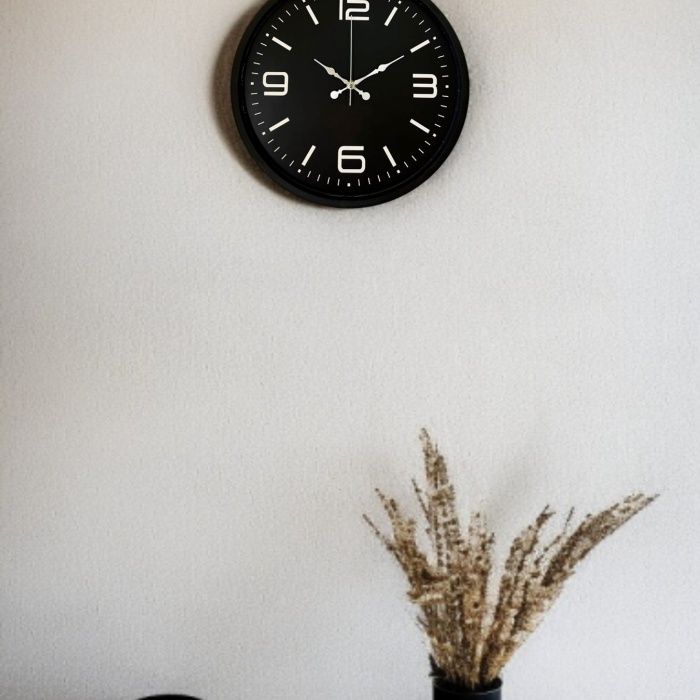 ® Yeni Ürün 36 Cm Siyah Dekoratif Duvar Saati