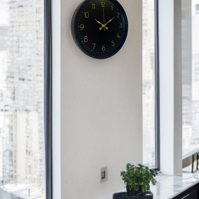 ® Yeni Ürün 36 Cm Siyah Asil Duvar Saati