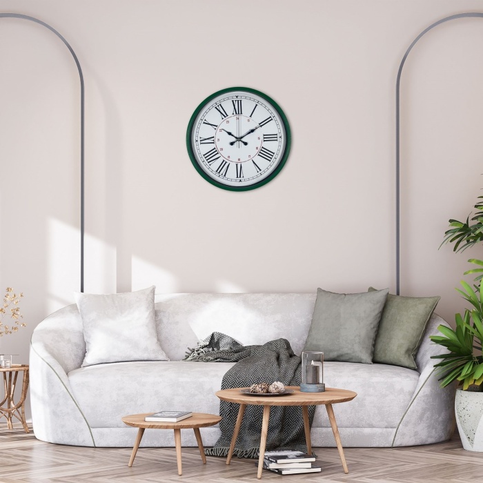Yeşil 36 Cm Modern Şık Duvar Saati