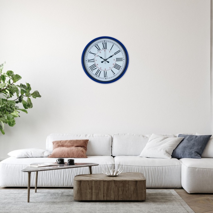 Lacivert 36 Cm Dekoratif Duvar Saati