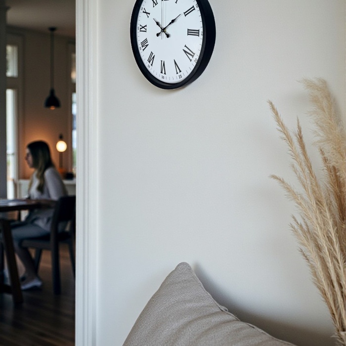 ® Yeni Ürün 36 Cm Siyah Roma Rakamlı Duvar Saati