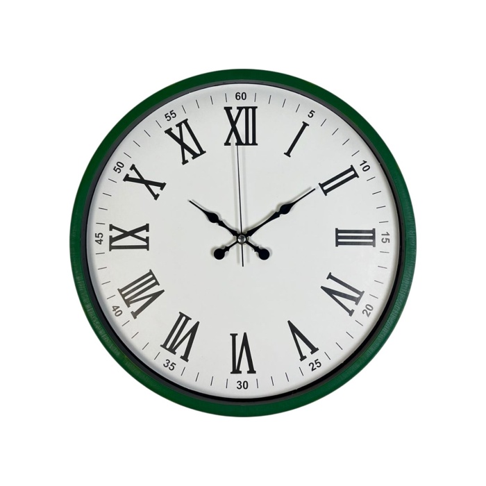 ® Yeni Ürün 36 Cm Yeşil Roma Rakamlı Duvar Saati