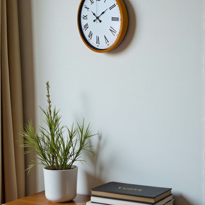 ® Yeni Ürün 36 Cm Turuncu Roma Rakamlı Duvar Saati