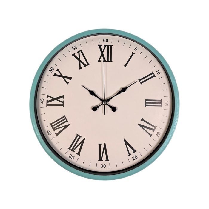® Yeni Ürün 36 Cm Turkuaz Roma Rakamlı Duvar Saati