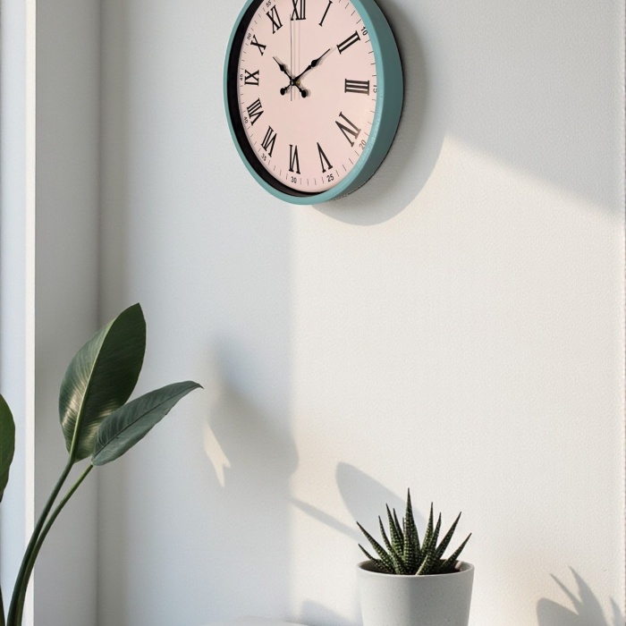 ® Yeni Ürün 36 Cm Turkuaz Roma Rakamlı Duvar Saati