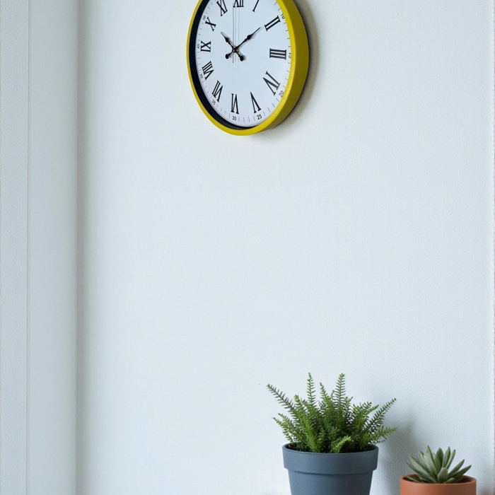® Yeni Ürün 36 Cm Sarı Roma Rakamlı Duvar Saati