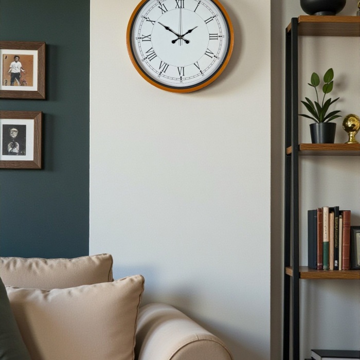 ® Yeni Ürün 36 Cm Standart Turuncu Duvar Saati