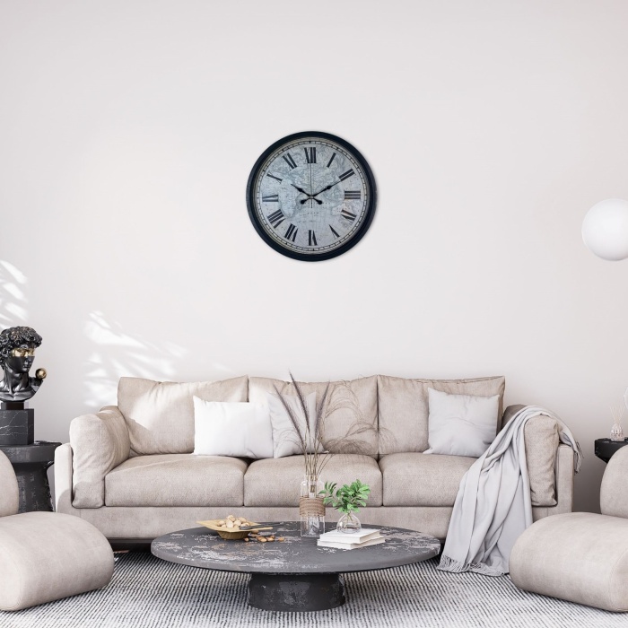 Siyah 36 Cm Atlas Tasarım Duvar Saati