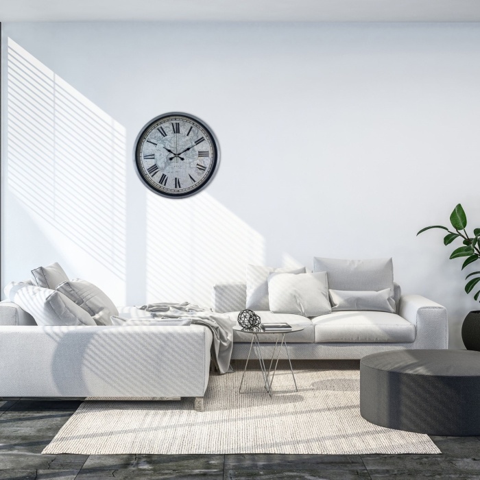 Gri 36 Cm Atlas Modern Tasarım Duvar Saati