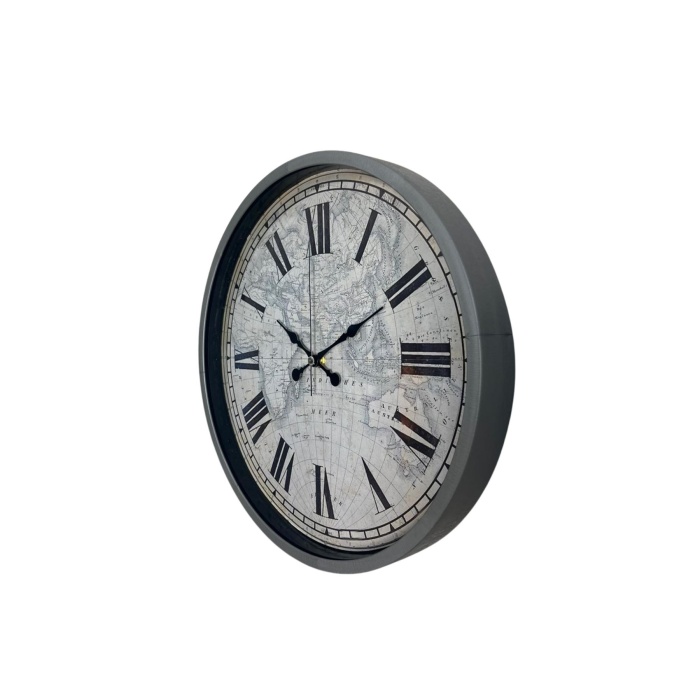 Gri 36 Cm Atlas Modern Tasarım Duvar Saati