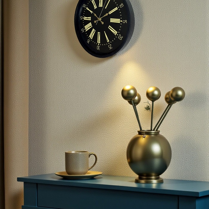 ® Yeni Ürün 36 Cm Siyah Modern Duvar Saati