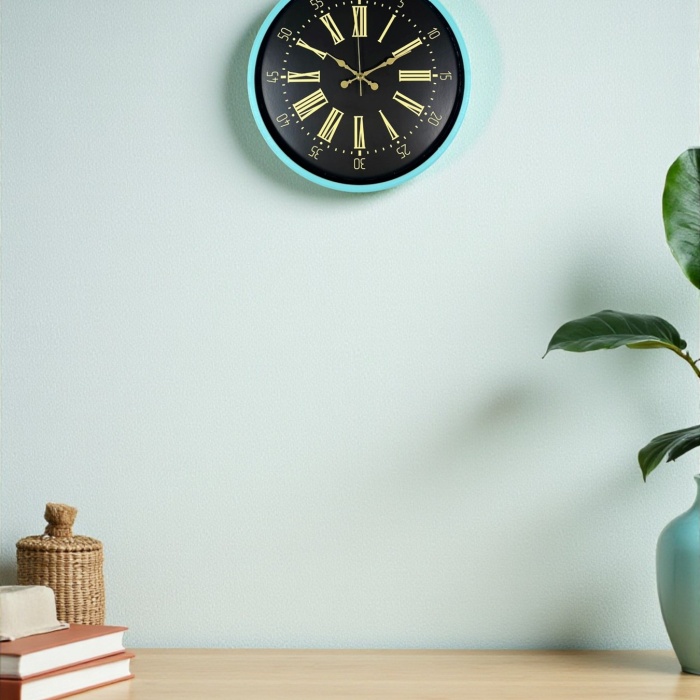 ® Yeni Ürün 36 Cm Turkuaz Dekoratif Duvar Saati