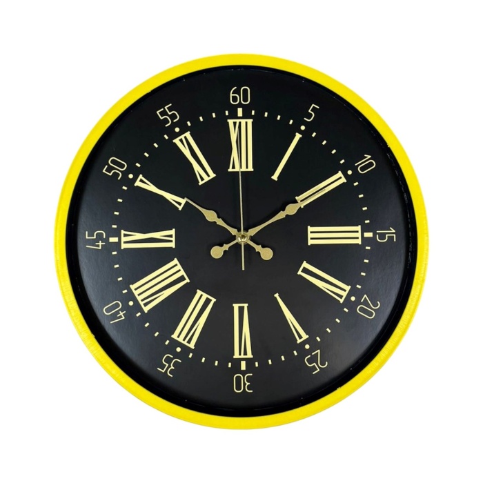 ® Yeni Ürün 36 Cm Sarı Modern Duvar Saati