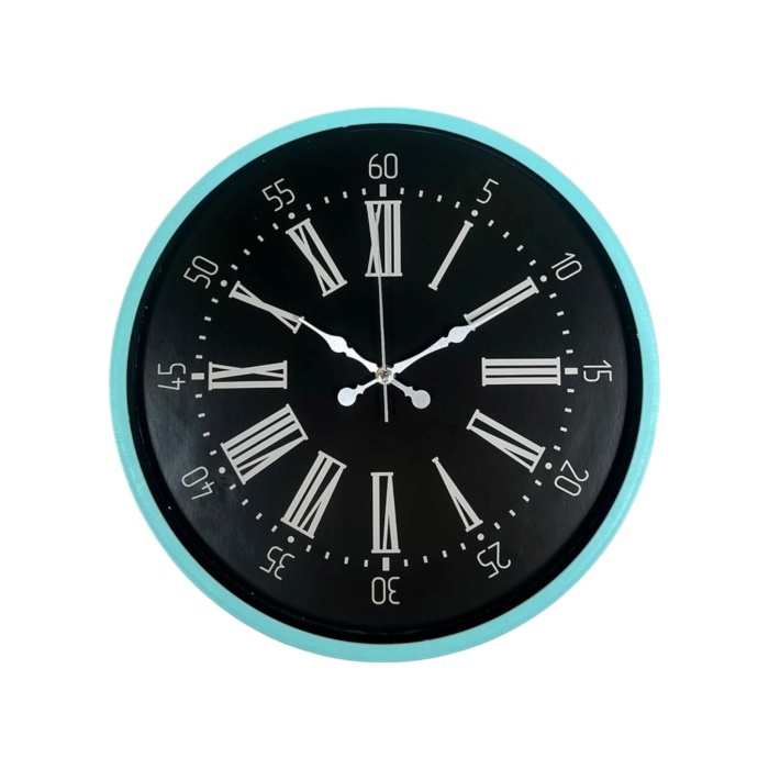 ® Yeni Ürün 36 Cm Turkuaz Dekoratif Duvar Saati