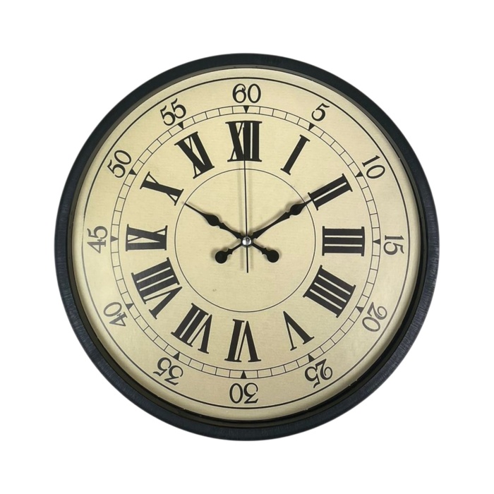® Yeni Ürün 36 Cm Siyah Retro Tasarım Duvar Saati