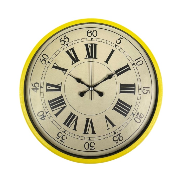 ® Yeni Ürün 36 Cm Sarı Retro Duvar Saati
