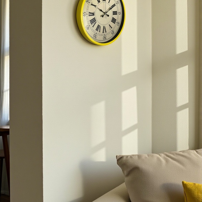 ® Yeni Ürün 36 Cm Sarı Retro Duvar Saati