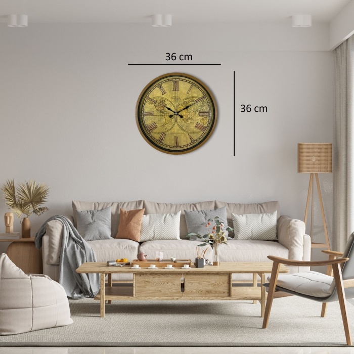 Kahverengi Vintage 36 Cm Duvar Saati