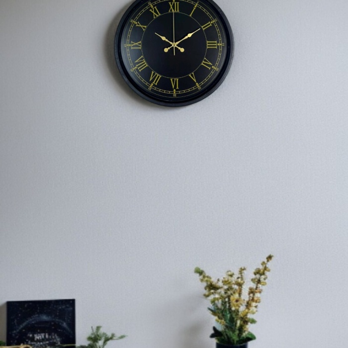 ® Yeni Ürün 36 Cm Siyah Dekoratif Duvar Saati