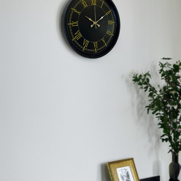 ® Yeni Ürün 36 Cm Siyah Dekoratif Duvar Saati