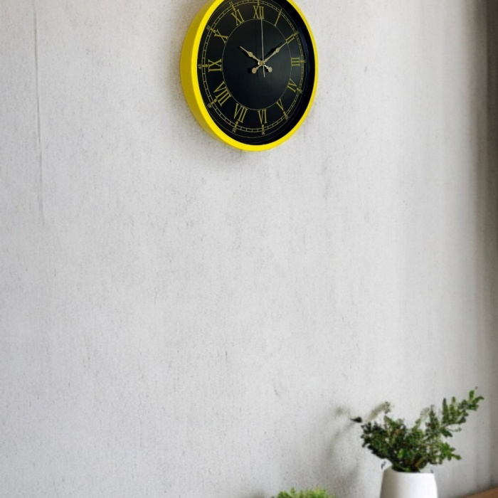 ® Yeni Ürün 36 Cm Standart Sarı Duvar Saati