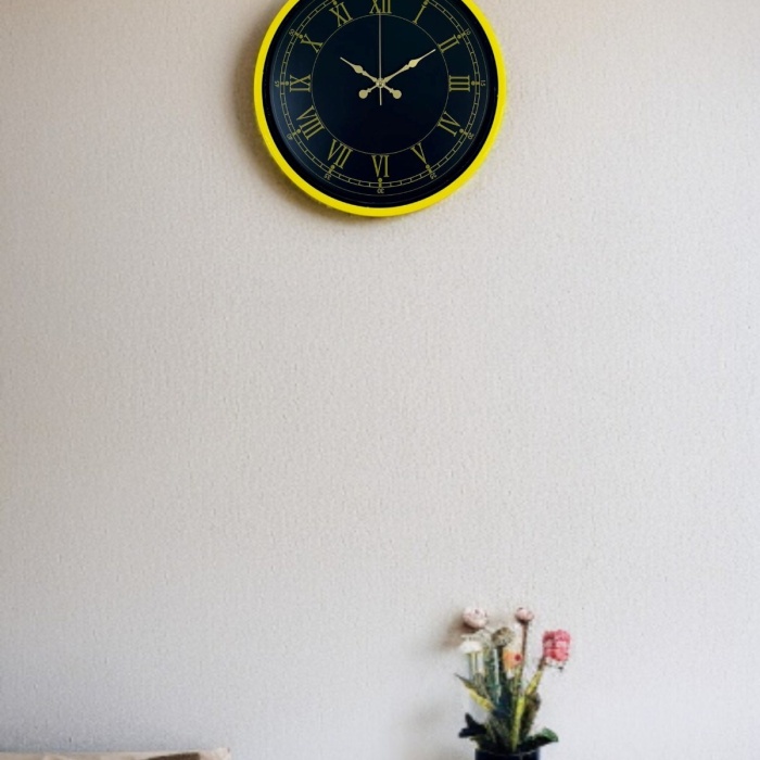 ® Yeni Ürün 36 Cm Standart Sarı Duvar Saati