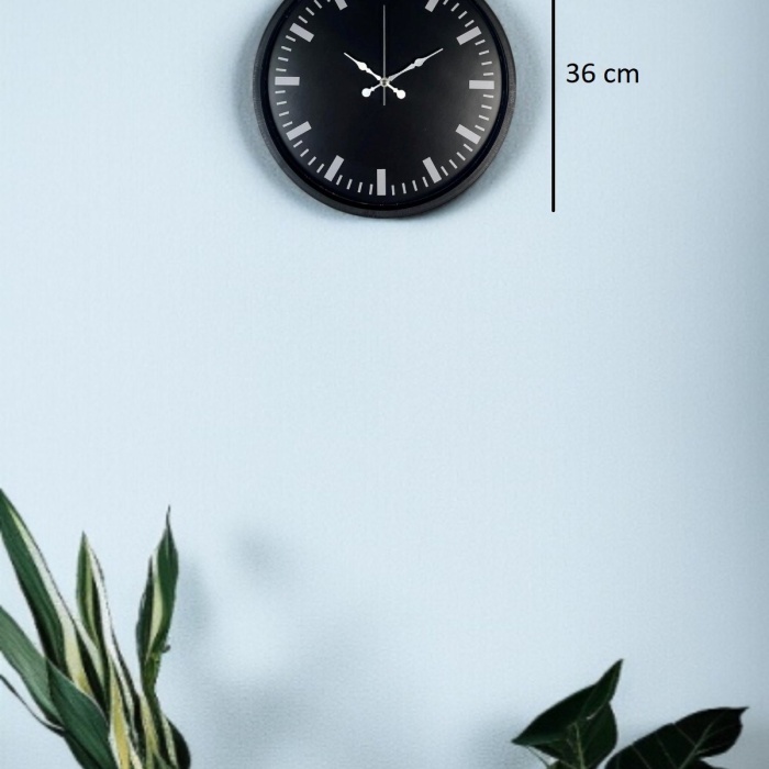 ® Yeni Ürün 36 Cm Siyah Dekoaratif Duvar Saati