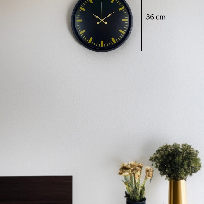 ® Yeni Ürün 36 Cm Siyah Şık Duvar Saati