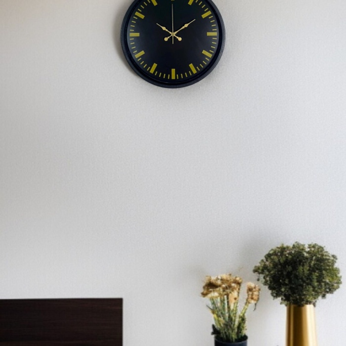 ® Yeni Ürün 36 Cm Siyah Şık Duvar Saati