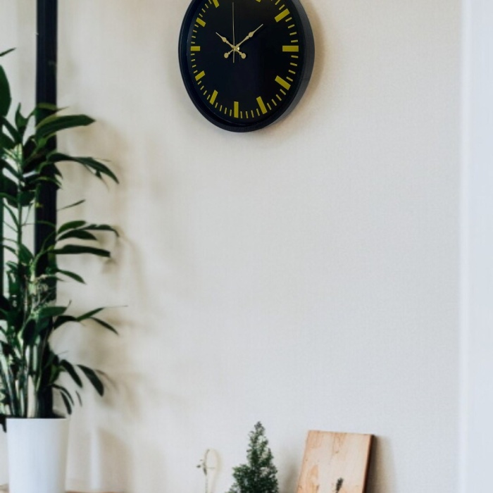 ® Yeni Ürün 36 Cm Siyah Şık Duvar Saati