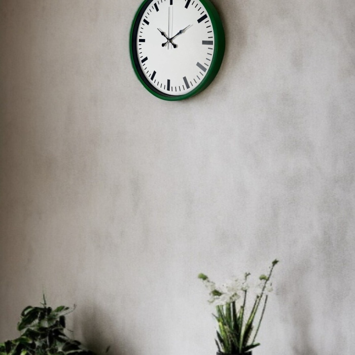 ® Yeni Ürün 36 Cm Yeşil Sade Dekoratif Duvar Saati