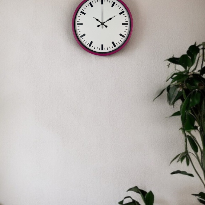 ® Yeni Ürün 36 Cm Pembe Dekoratif Duvar Saati