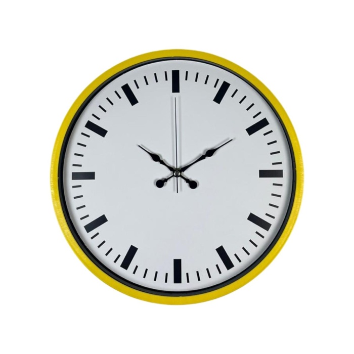 ® Yeni Ürün 36 Cm Sarı Dekoratif Duvar Saati