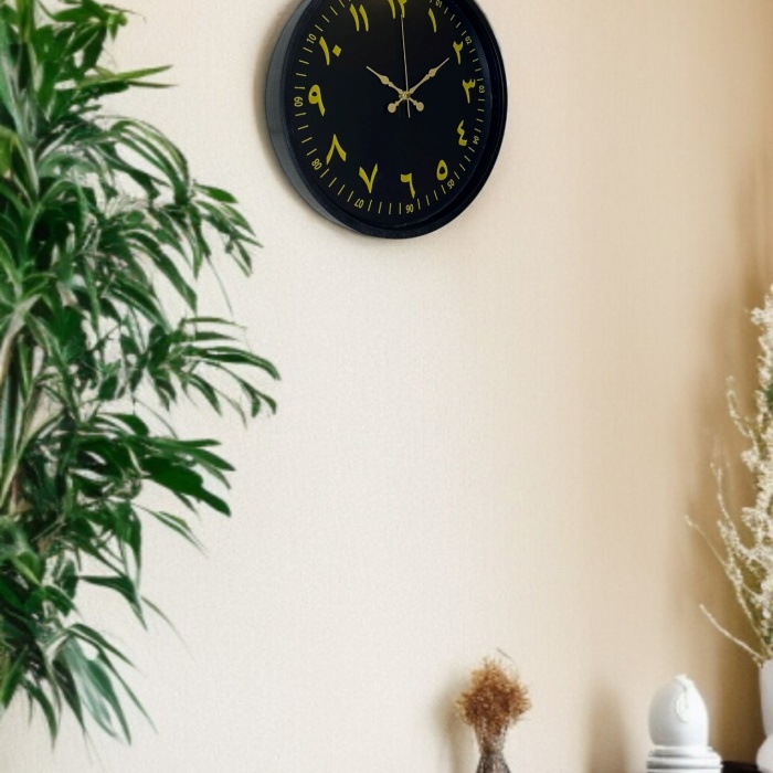 ® Yeni Ürün 36 Cm Siyah Arapça Rakamlı Duvar Saati