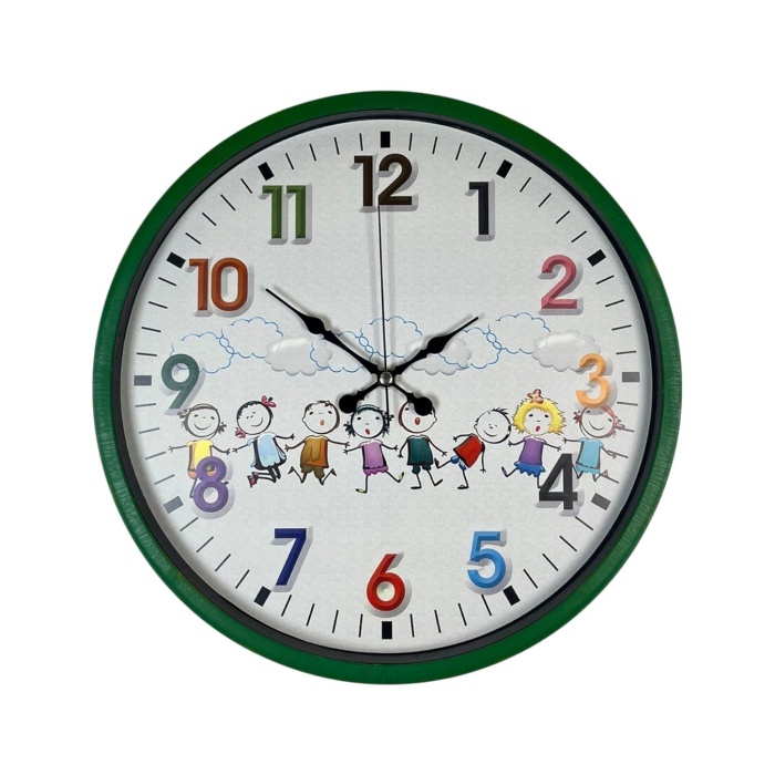® Yeni Ürün 36 Cm Yeşil Çocuk Odası Duvar Saati