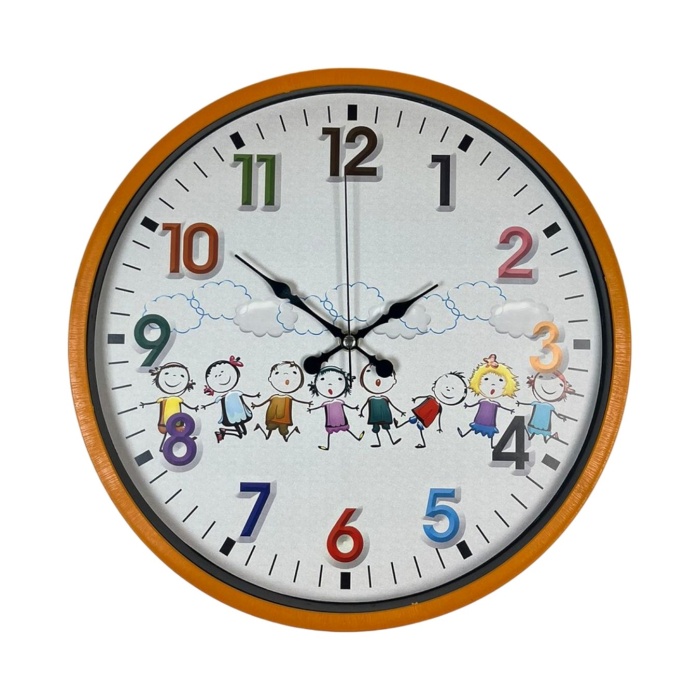 ® Yeni Ürün 36 Cm Turuncu Çocuk Odası Duvar Saati
