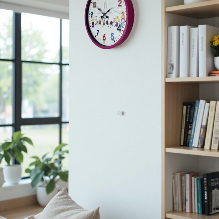 ® Yeni Ürün 36 Cm Pembe Çocuk Odası Duvar Saati