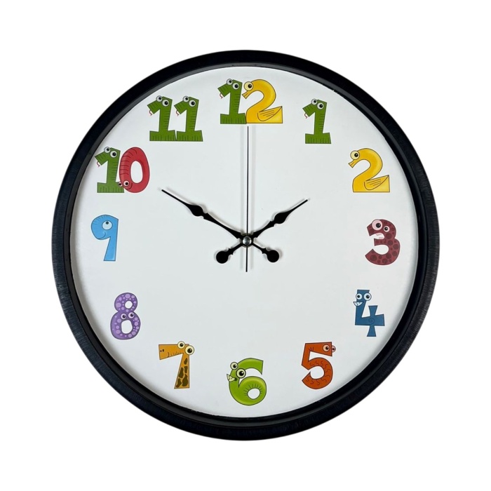 ® Yeni Ürün 36 Cm Siyah Çocuk Odası Duvar Saati